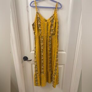 Old Navy Yellow Floral Maxi Dress Size M